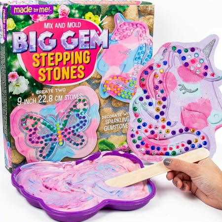 Made By Me Mix & Mold Big Gem Stepping Stones, Boys and Girls, Child, Ages 6+