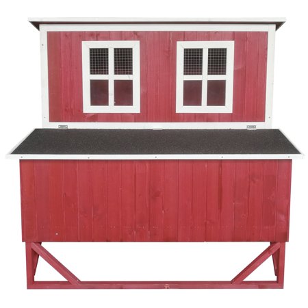 Omitree Large Wood Chicken Coop Hen House 4-8 Chickens 4 Nesting Box