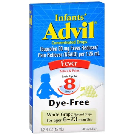 Advil Infants' Concentrated Drops White Grape Flavored Dye-Free 0.50 oz