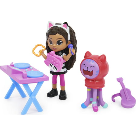 Gabby?s Dollhouse, Kitty Karaoke Set with 2 Toy Figures, 2 Accessories, Delivery and Furniture Piece, Kids Toys for Ages 3 and up