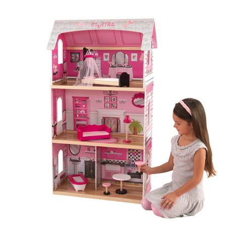 KidKraft Bonita Rose Wood Dollhouse, over 3 feet Tall, with 7 Pieces, for 12-inch Dolls