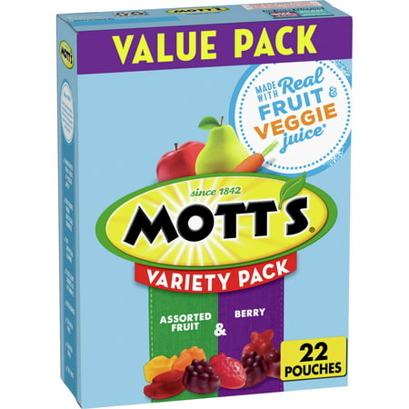 Mott's Fruit Flavored Snacks, Variety Value Pack, Gluten Free, 22 ct