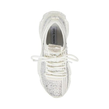 Steve Madden Womens Maxima Fashion Running Shoes White 8.5 Medium (B,M), White Multi, 8.5