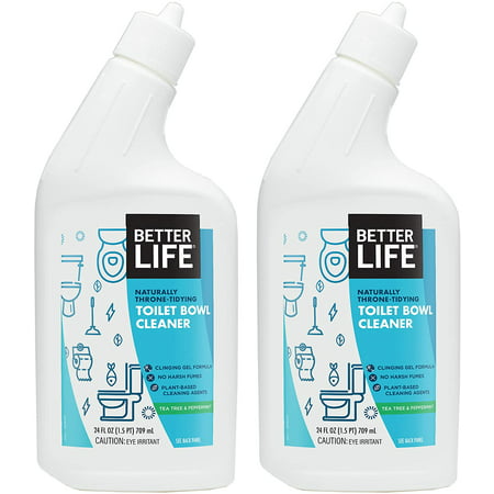 Better Life Natural Toilet Bowl Cleaner, Tea Tree & Peppermint Scent, 24 Fl Oz (Pack of 2)