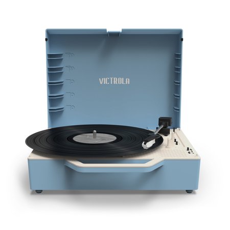 Victrola Re-Spin Sustainable Bluetooth Suitcase Record Player- Light Blue | Walmart Exclusive, Light Blue