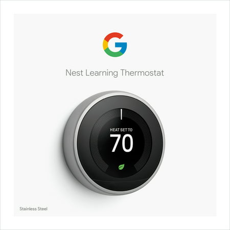 Nest Smart Learning Thermostat - 3rd Generation - Stainless SteelStainless Steel,