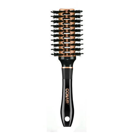 Conair Quick Blow-Dry Copper Collection Vented Porcupine Round Hairbrush with Boar and Nylon Bristles for Smoothing and Styling, 1ct