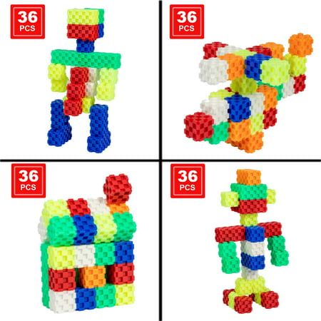 K?p-Tak Building Blocks for Kids-36Pcs Building Toys Set for Ages 3 and Up-Heavy Duty Plastic Blocks-Different Colored Toy Building Sets-Develops Creativity, Imagination