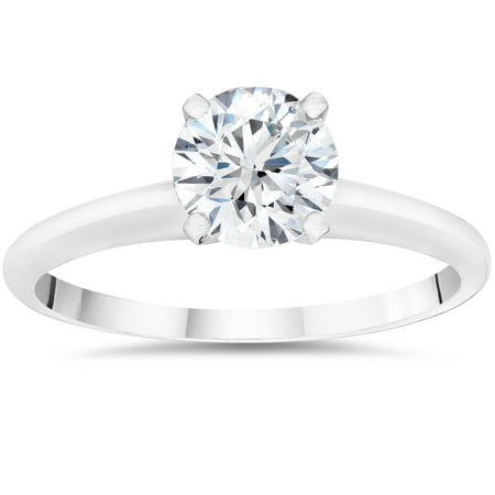 1ct Round Diamond Solitaire Engagement Ring (Clarity ), White Gold, 9.5