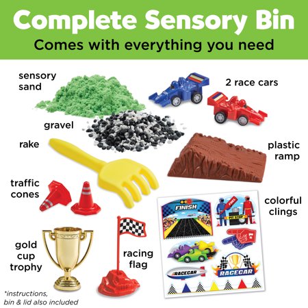 Creativity for Kids Sensory Bin Race Track- Child Craft Activity for Boys and Girls