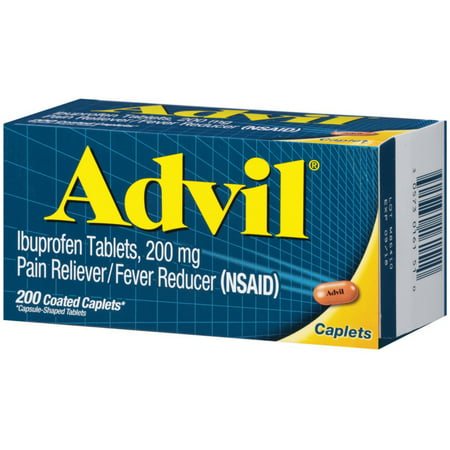 Advil 200 mg Coated Caplets 200 Caplets (Pack of 2)