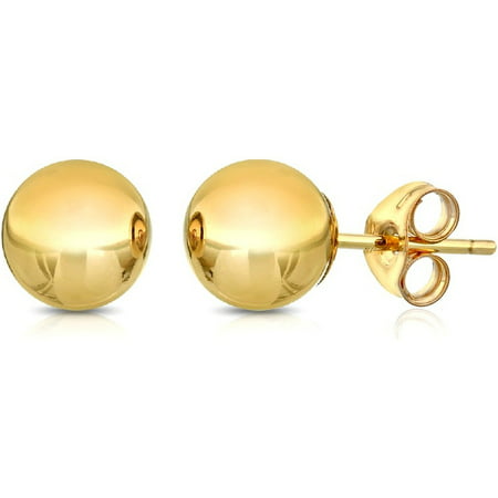 14K Solid Gold Ball Stud Earrings