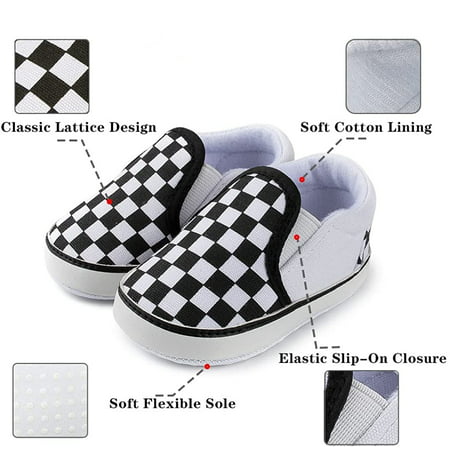 HsdsBebe Baby Girls Boys Shoes Infant Canvas Sneakers Soft Sole Casual First Walkers Crib Shoes 0-18 Months, A01White, 0-6 Months