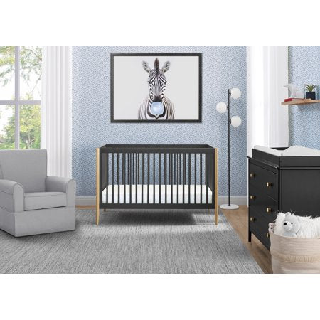 Delta Children Casey 6-in-1 Convertible Baby Crib, Charcoal GreyCharcoal Grey/Natural,