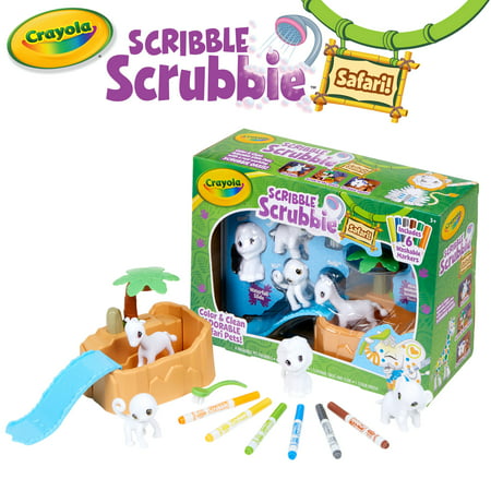 Crayola Scribble Scrubbie Safari Tub Coloring Set, Beginner Unisex Child, 12 Pieces