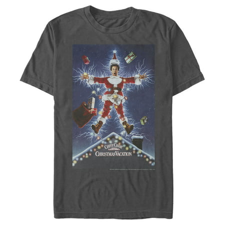 Men's National Lampoon's Christmas Vacation Electrified Poster Graphic Tee Charcoal Large, Charcoal, L