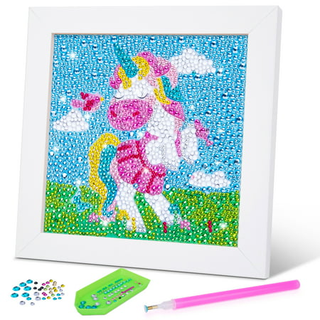 SUNNYPIG Unicorn Painting Kit for Girl Age 6 7 Craft Supply for Kid 7-12 Year Old Unicorn Toy for Girl Birthday Present Diamond Painting Art Supply for Kid 8 12 Diamond Art Kit Clearance Girl Giftunicorn,