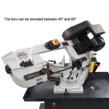 Kaka Industrial BS-712R, 7"x12" horizontal bandsaw, the bow can be swiveled between 45? and 90?Solid Design, Metal Cutting Band Saw, High Precision Metal Band Saw with 1.5HP motor 115V230V-60HZ 1PH