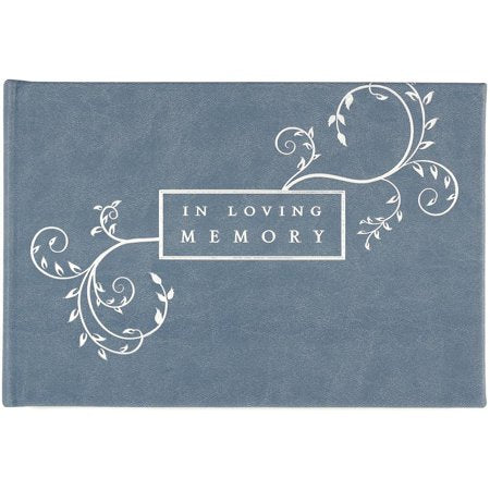 Guest Book in Loving Memory Blue (Hardcover)