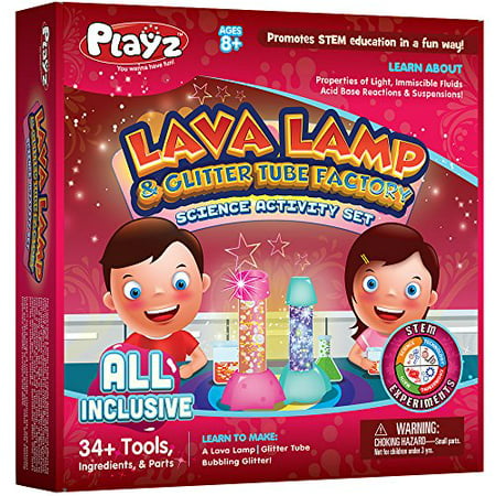 Playz Playz Lava Lamp & Glitter Tube Arts And Craft Science Activity Set - 34+ Tools To Make A Lava Lamp, Glitter Tube, Bubbling Glitter & More For Girls, Boys, Teenagers, & Kids Age 8+ Toys_And_Game