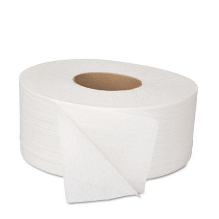 Boardwalk JRT Toilet Paper, Jumbo, Septic Safe, 2-Ply, White, 3.5" x 1000 ft, 12 Rolls/Carton -BWK6100B