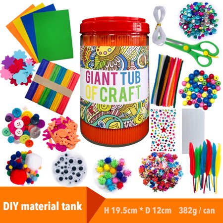 RELAX Arts and Crafts Supplies for Kids Craft Art Supply Kit for Toddlers Age 4 5 6 7 8 9 DIY Pipe Cleaners Crafting College Arts Set Bucket for Kids