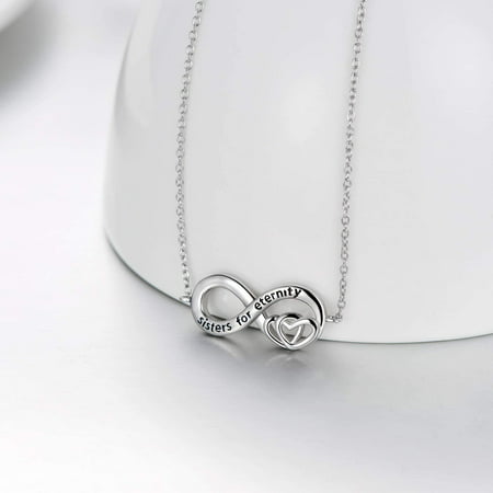 AOBOCO Sister Necklace Eternity Gifts for Women,Christmas Birthday Jewelry Gifts for Sisters