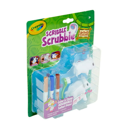 Crayola Scribble Scrubbie Safari 2 Count Animals, Warthog and Water Buffalo, Gift for Kids