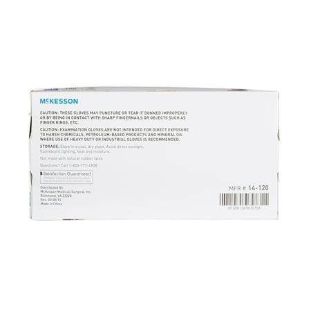 McKesson Exam Glove Powder Free X-LARGE 14-120 100 per Box, XL