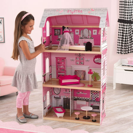 KidKraft Bonita Rose Wood Dollhouse, over 3 feet Tall, with 7 Pieces, for 12-inch Dolls