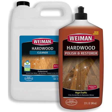 Weiman Hardwood Floor Cleaner and Polish - 128 Ounce Cleaner and 32 Ounce Polish