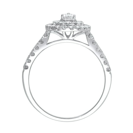 1 Carat T.W. (I2 clarity, H-I color) Brilliance Fine Jewelry Pear cut Diamond Engagement Ring in 10kt White Gold, Size 9