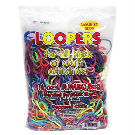 Pepperell Loopers for Crafts, 16 oz Jumbo Bag for Ages 5-7