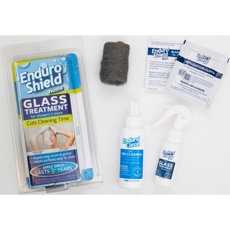 enduroshield home treatment 2 oz kit; for showers & more -one application protects, makes glass easier to clean for 3 years.