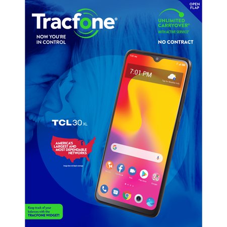 TracFone TCL 30 XL, 64GB, Black- Prepaid Smartphone [Locked to Carrier- TracFone]