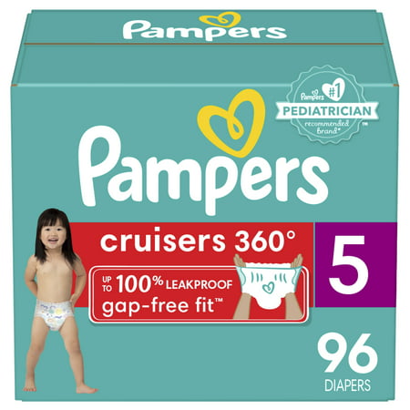 Pampers Cruisers 360 Fit Diapers, Active Comfort, Size 5, 96 Count