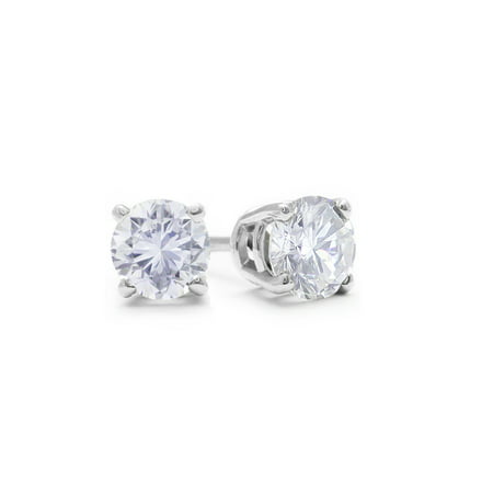 SuperJeweler 1/2 Carat Diamond Stud Earrings in 14 Karat White Gold Featured on Dr. Phil for Women, Teens and Girls!