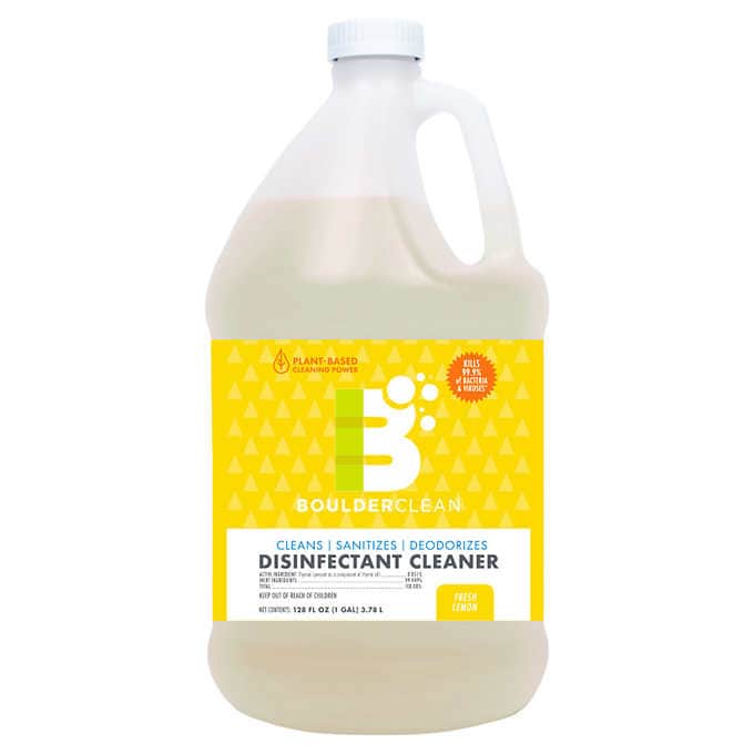 Boulder Clean Disinfectant Cleaner, Fresh Lemon, 128 fl oz