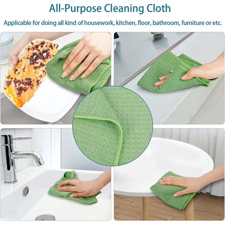 SUGARDAY Microfiber Cleaning Cloth 15 Pack - Purpose Cleaning Towels Reusable Rags Dish Cloths for Cleaning House, Kitchen, Glass (Size: 11.8 x 11.8 in)