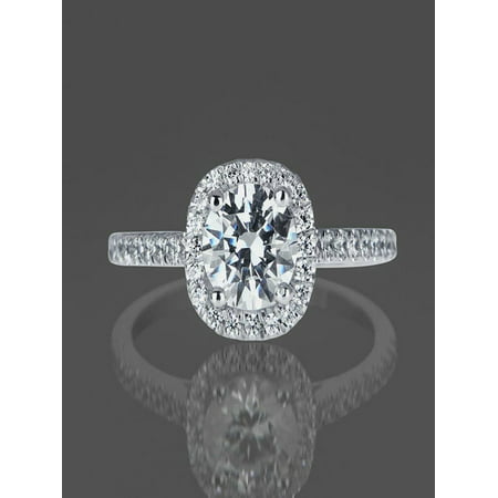 Limited Time Sale 1 Carat Diamond Engagement Ring in 10k White Gold on Sale Under 400