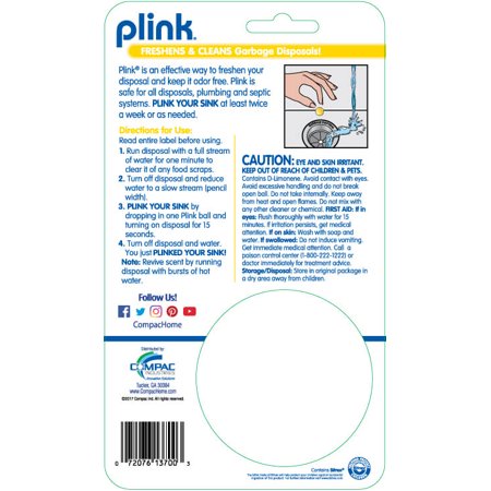 Compac Home Plink Tablets Garbage Disposal Cleaner and Deodorizer, Freshens Your Kitchen and Waste Disposal, Assorted, 30 Count, Multicolor, Pack of 30