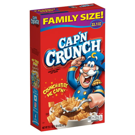 Cap'n Crunch Cereal Original Family Size Box, 22.1 oz