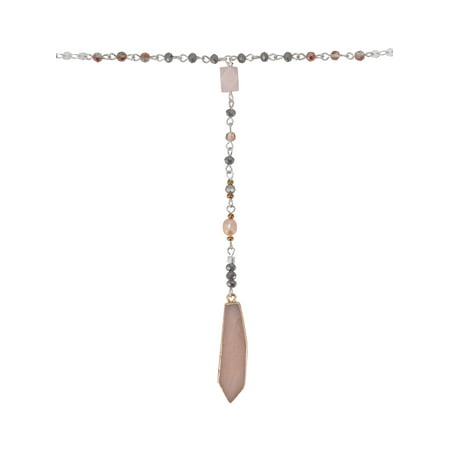 The Pioneer Woman Long Layered Y-Necklace with Freshwater Pearl with Multicolored Beads