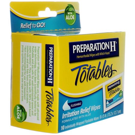 Preparation H Totables Irritation Relief Wipes 10 Each (Pack of 3)