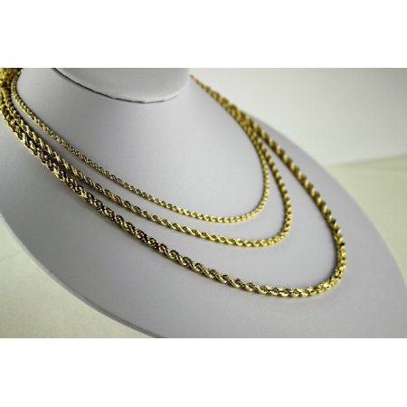 Authentic 10k Yellow Gold Hollow Diamond Cut Rope Chain 2mm-5mm