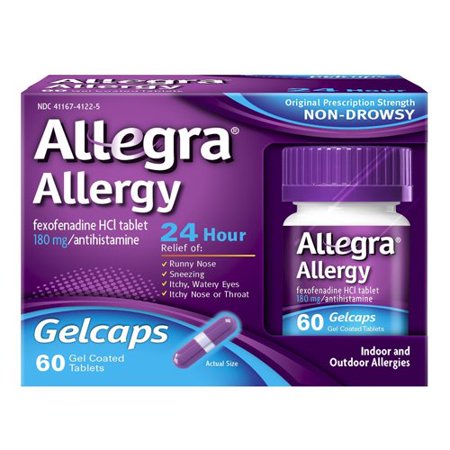 2 Pack - Allegra Adult 24HR Tablet 60 Ct, 180 mg), Indoor/Outdoor Allergy Relief