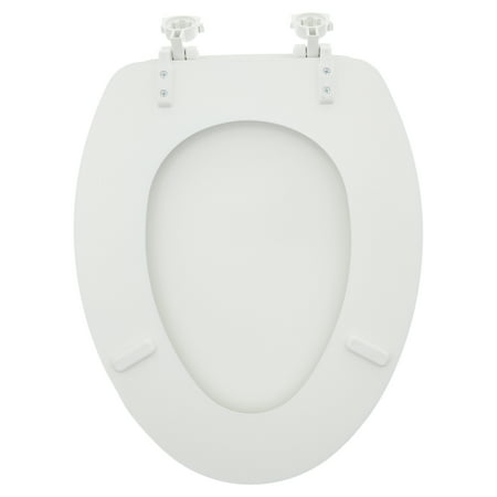 Mayfair Lift off Elongated Enameled Wood Toilet Seat in White