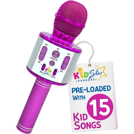 Move2Play Kids Star Karaoke, Kids Bluetooth Microphone, + 15 Pre-Loaded Nursery Rhymes, Boy & Girls Toy, Gift for 2, 3, 4, 5, 6+ Years OldPurple,