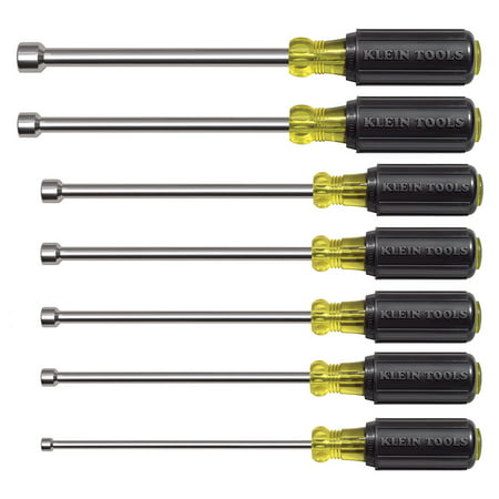 Klein Tools 647M Magnetic Nut Driver Set 6-Inch Shafts, 7 Pc