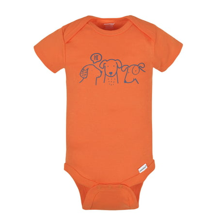 Onesies Brand Baby Boy Short Sleeve Onesies Bodysuits, 8-Pack (Newborn - 12M), DOG, Newborn